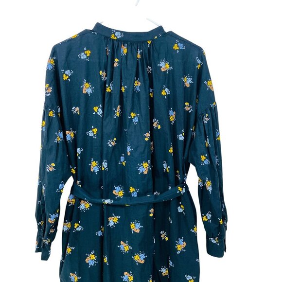 Baum Und Pferdgarten Maxi Dress Size 34 XS Black Floral Long Sleeve Side Pockets - Picture 7 of 9